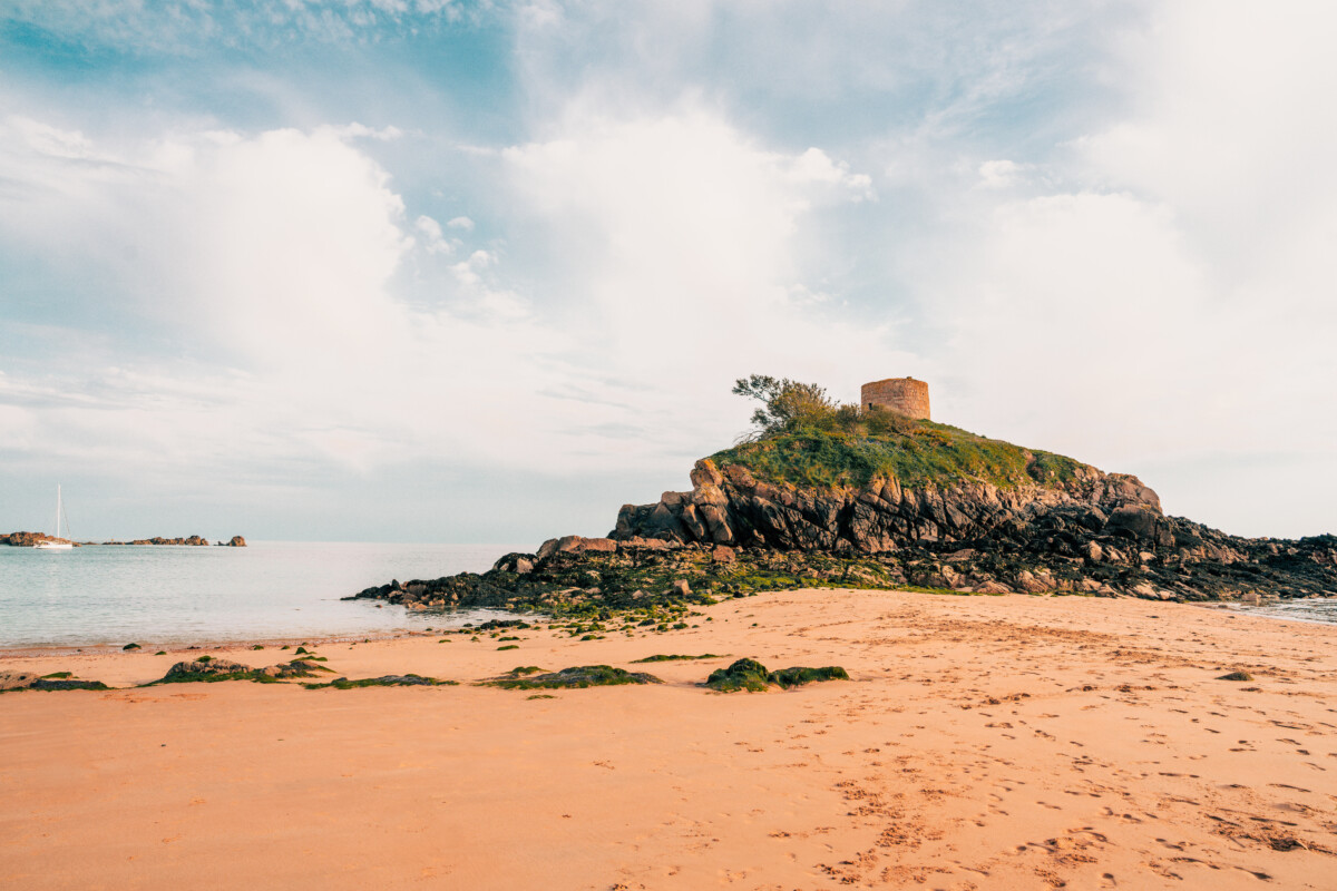 Landscape image of Portelet Bay